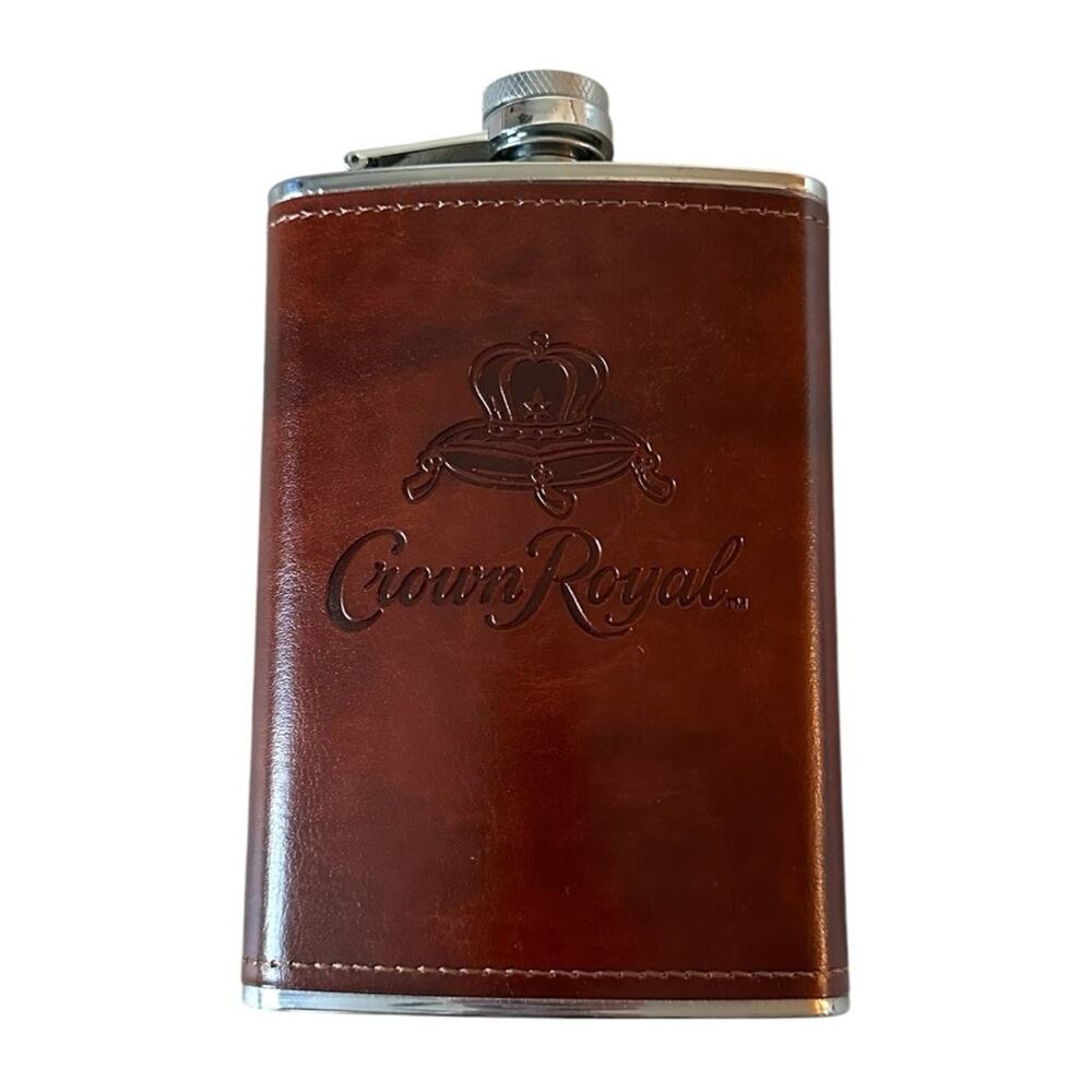 Crown Royal Brown Leather Flask